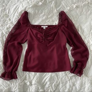 Romantic Burgundy Topshop shirt